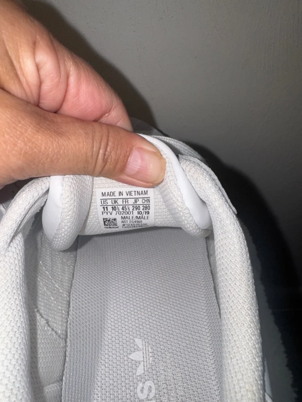 adidas White Leather Shell-Toe Sneakers